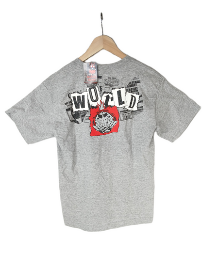 World Industries Ransom Skull Chest Logo Grey Red Black Size L S/s Shirt