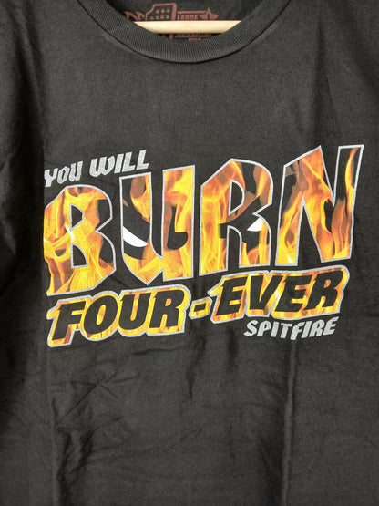 Spitfire Burn Four Ever Black Orange Silver Size L S/s Shirt