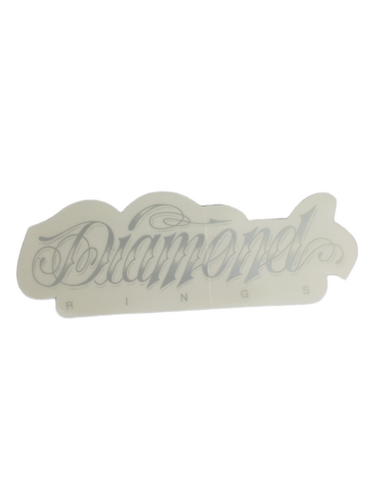 Diamond Diamond Rings Clear Silver 5" X 1.7" Vintage NOS Sticker