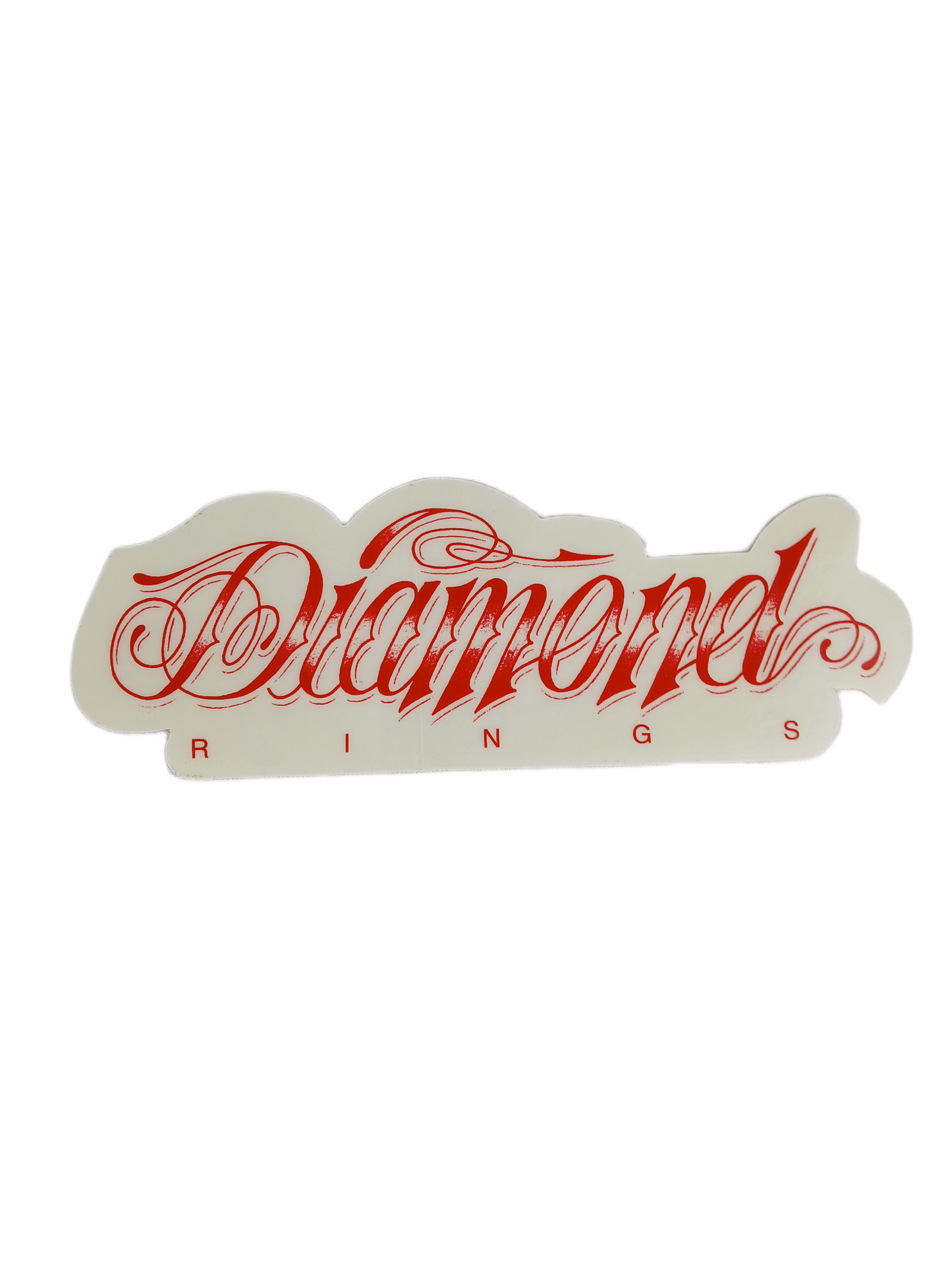 Diamond Diamond Rings Clear Red 5" X 1.7" Vintage NOS Sticker