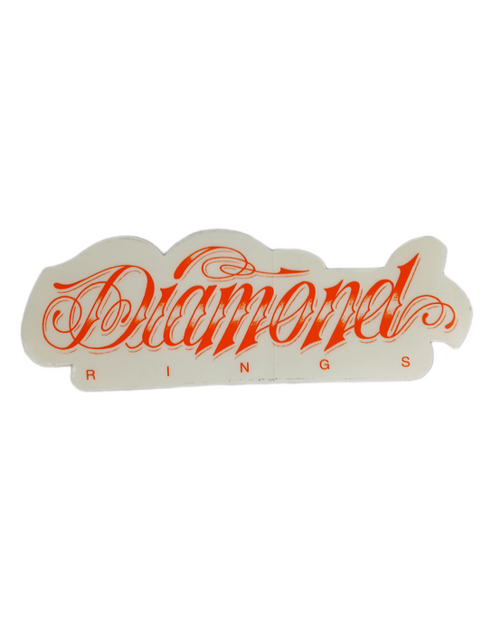Diamond Diamond Rings Clear Orange 5" X 1.7" Vintage NOS Sticker