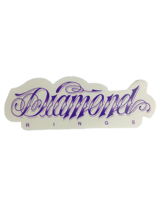 Diamond Diamond Rings Clear Purple 5" X 1.7" Vintage NOS Sticker