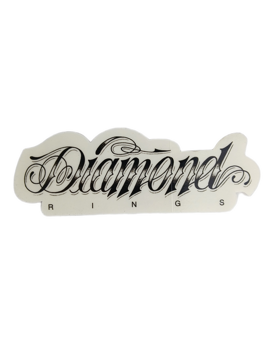 Diamond Diamond Rings Clear Black 5" X 1.7" Vintage NOS Sticker
