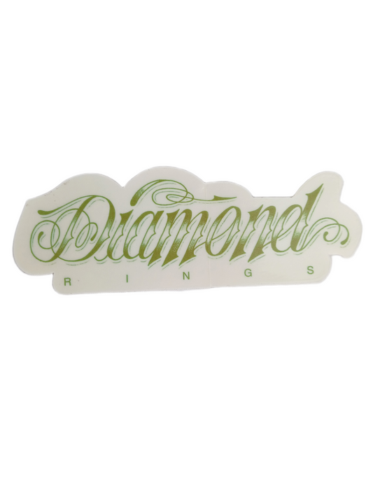 Diamond Diamond Rings Clear Emerald 5" X 1.7" Vintage NOS Sticker