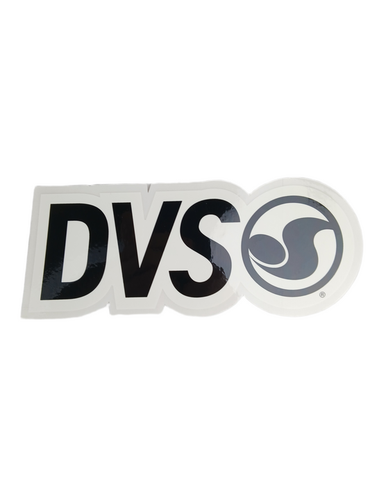 DVS Bar Logo Clear White Black 7.1" X 3.1" Vintage NOS Sticker