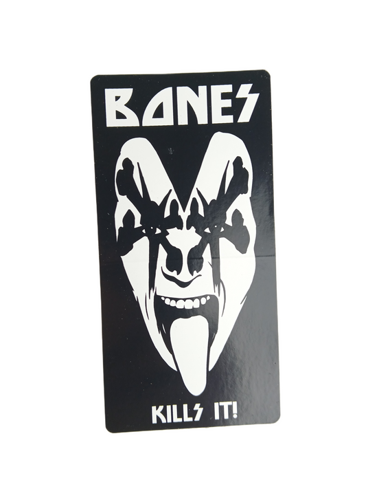 Bones Bones Kills It! Kiss Graphic Black White Size 4" X 2" Vintage NOS Sticker
