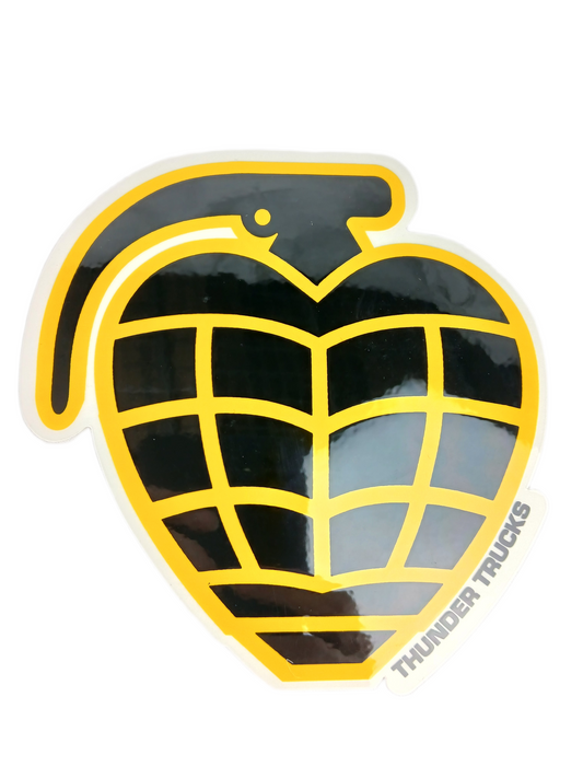 Thunder Grenade Clear Yellow Black 4" X 4" Vintage NOS Sticker