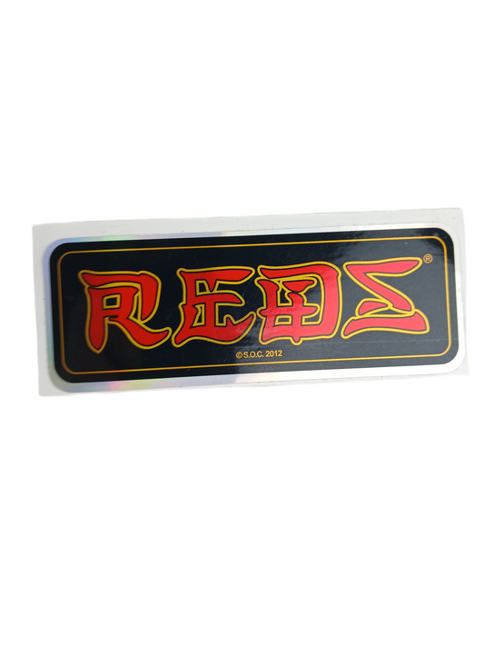 Bones Reds Silver Black Red Foil 4" x 1.75" Vintage NOS Sticker
