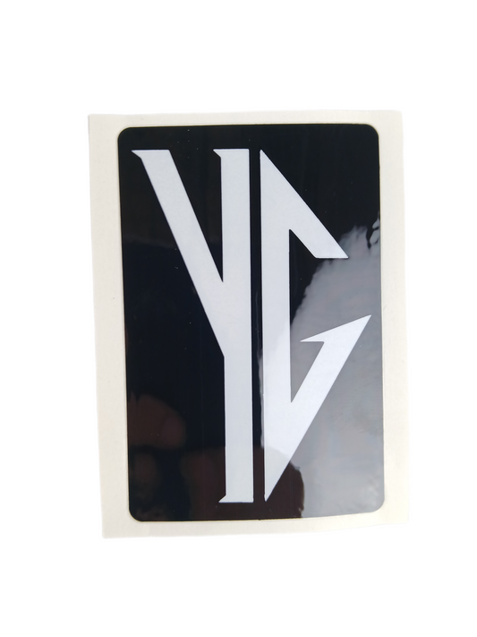 Young Guns YG Logo Black Lt Blue 3.3" 2.2" Vintage NOS Sticker