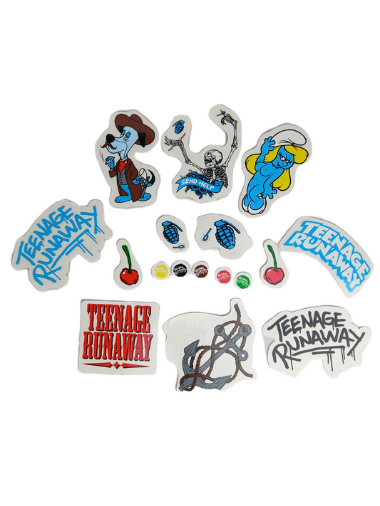 Teenage Runaway 17 Sticker Pack Clear Multi Vintage NOS Pack of 17 Collectible & Rare Stickers