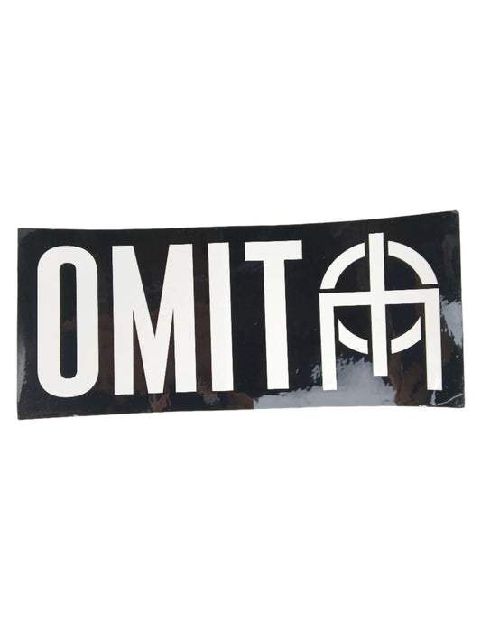Omit OMIT Logo Black White Size 8.5" X 3.7" Vintage NOS Sticker
