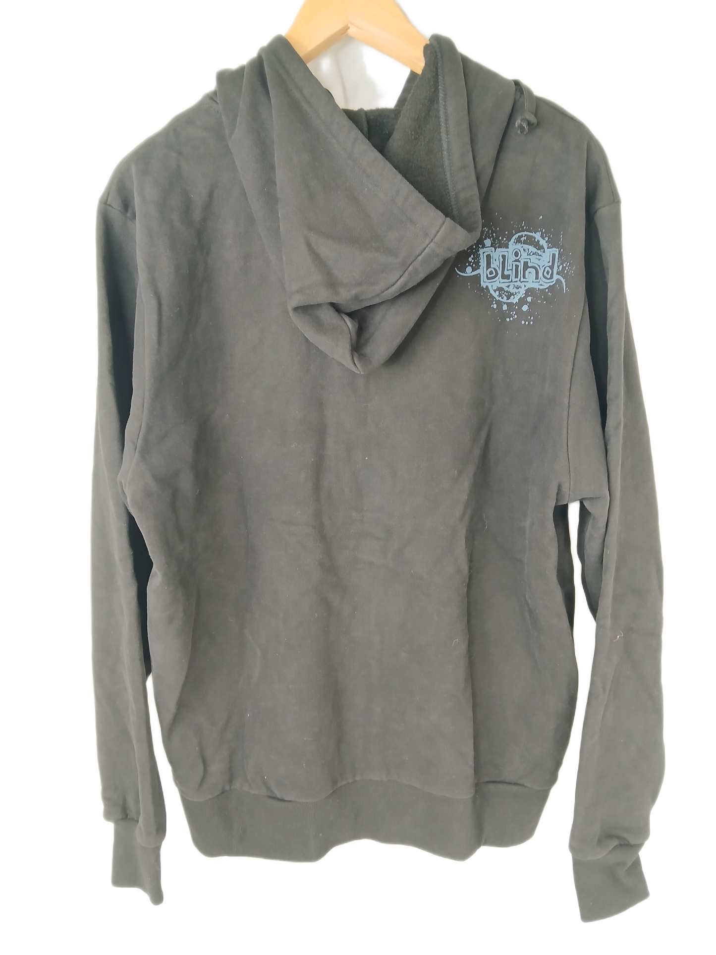 Blind Machete Black Blue White Size M L/s Vintage Hooded Sweatshirt