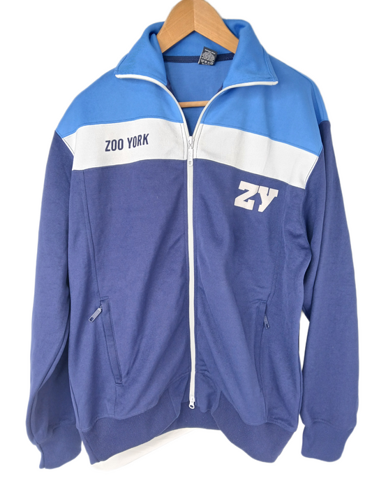 Zoo York ZY Navy White Lt Blue Size M L/s Polyester Vintage Track Jacket