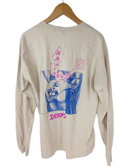 Brain Dead Mondo Brain Dead Tan Purple Size M L/s Vintage Shirt