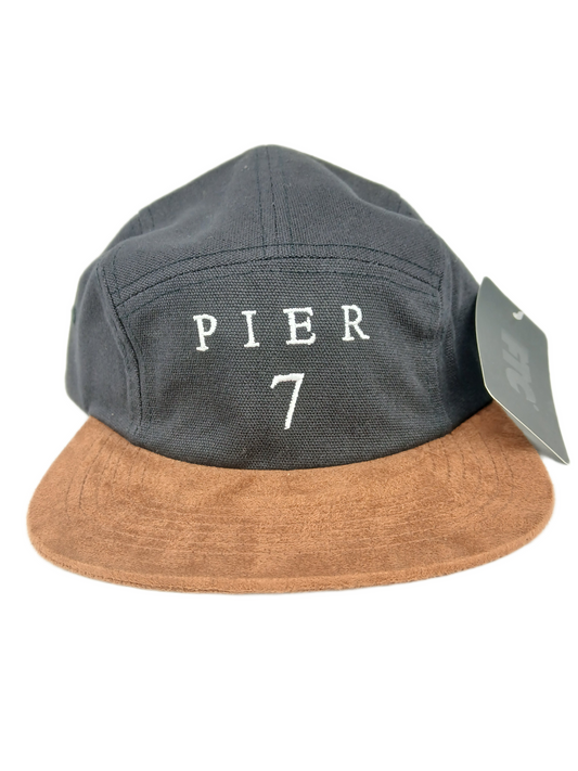FTC Pier 7 Black Brown Suede One Size Fits All Vintage Strapback Hat