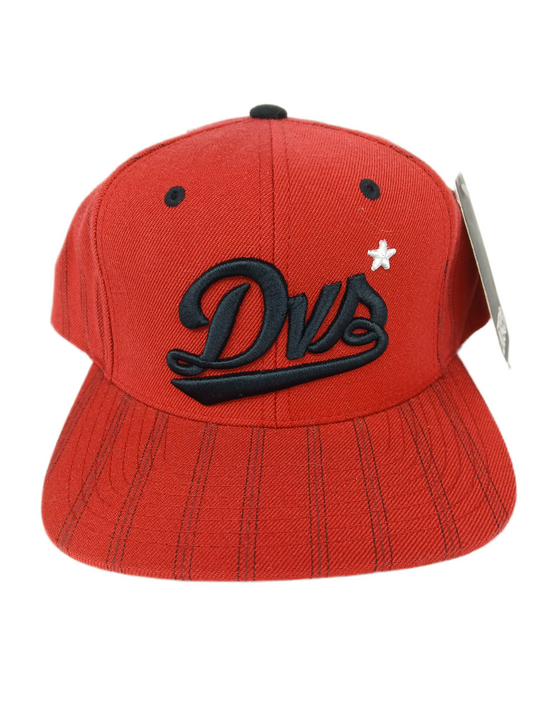 Dvs Dvs Star Black Burgundy Striped One Size Fits All Snap Back Hat
