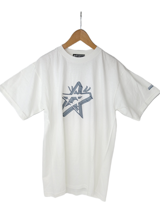 City Stars Chest Logo White Grey Size L S/s Shirt