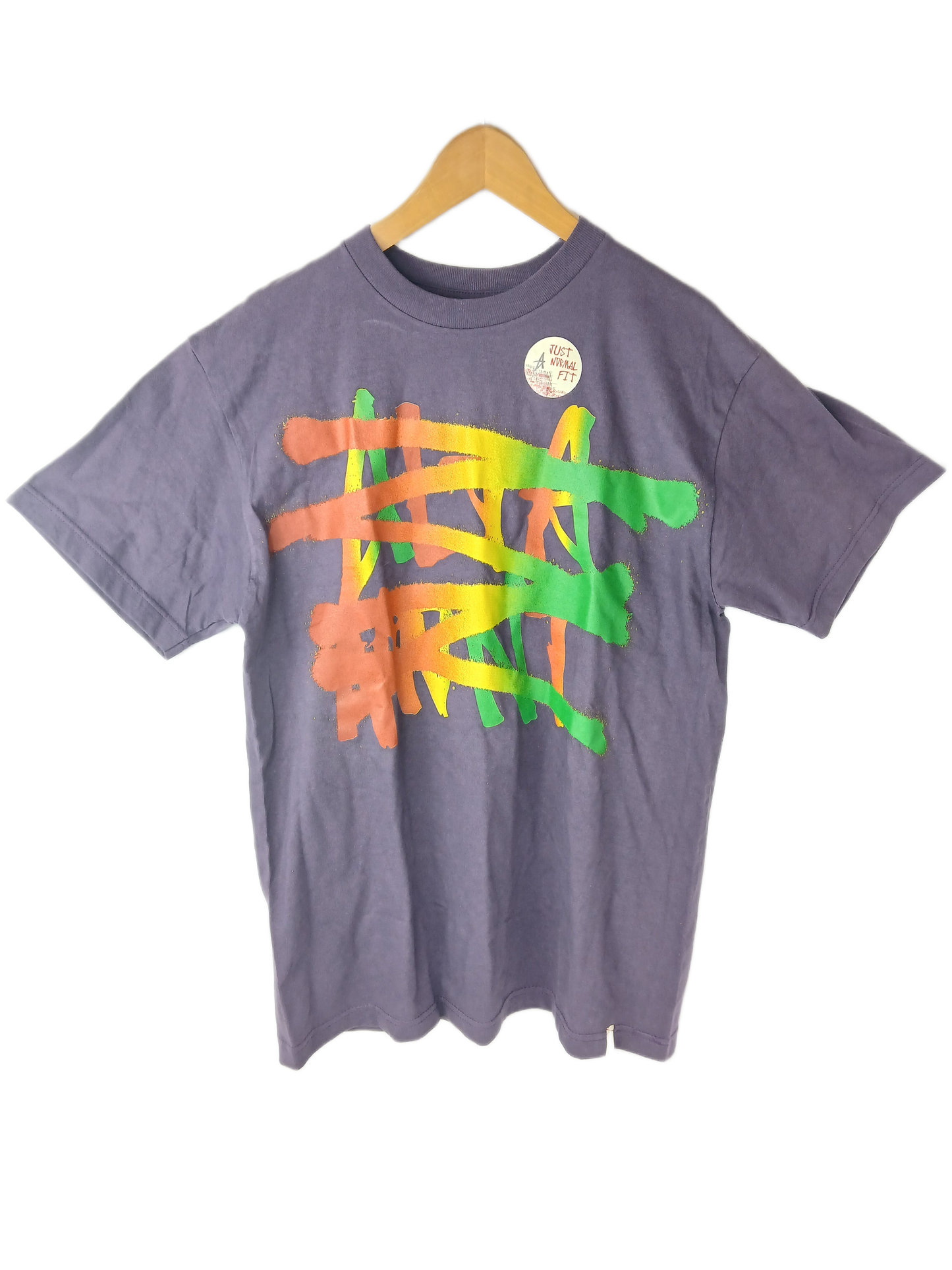 Altamont Spray Chest Logo Purple Rasta Colors Size L S/s Shirt