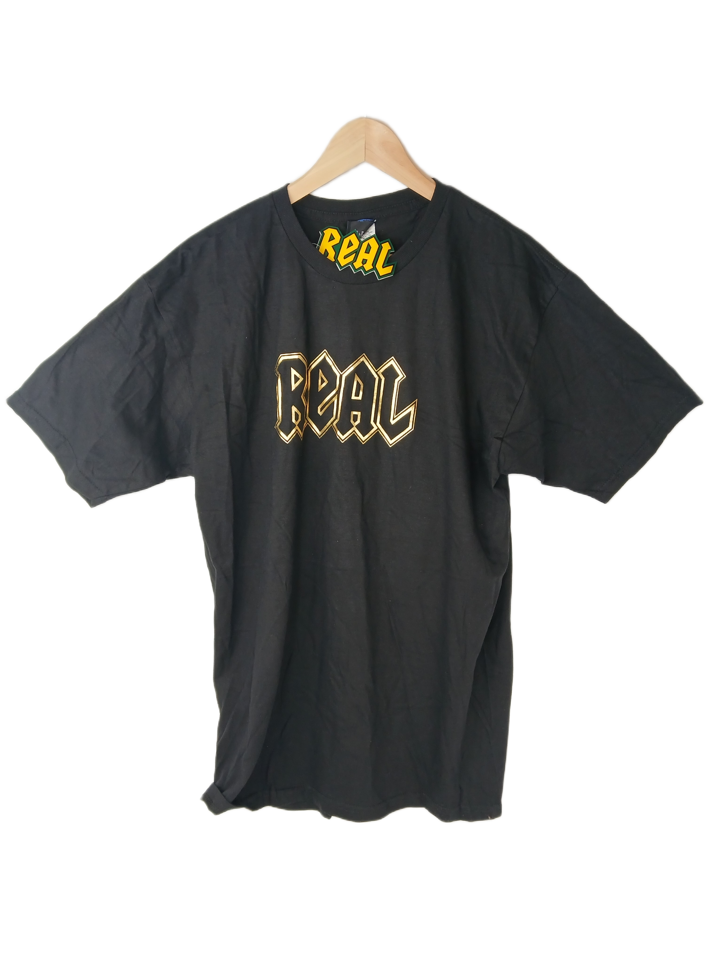 Real Chest Logo Black Gold Size L S/s Shirt