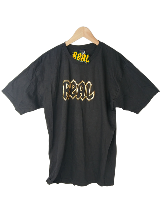 Real Chest Logo Black Gold Size L S/s Shirt