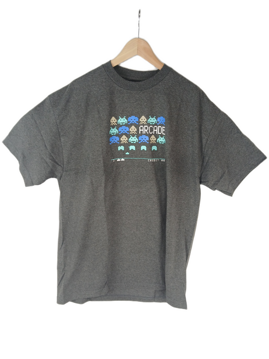 Arcade Retro Graphic Grey Multi Color Size XL S/s Shirt