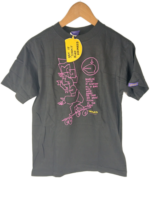 Krooked 14th Street Drawing Black Pink Size S S/s Shirt