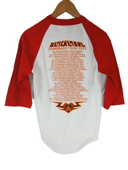 Black Label Comeback Tour 1973 White Red Orange Size S L/s Shirt