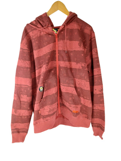 Adio Lo-Fi Contact Zip Burgundy Red Size M L/s Vintage Zip Up Hoodie