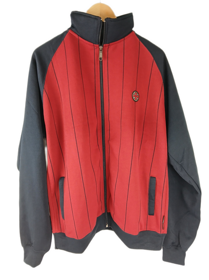 Independent Truck Company ITC Initials Striped Red Blue Size L L/s Vintage Zip Up Jacket