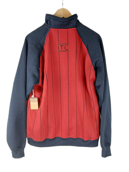 Independent Truck Company ITC Initials Striped Red Blue Size L L/s Vintage Zip Up Jacket