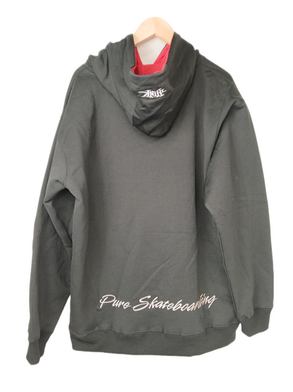 Think Pure Skateboarding Black Red Silver Size L L/s Vintage Hoodie