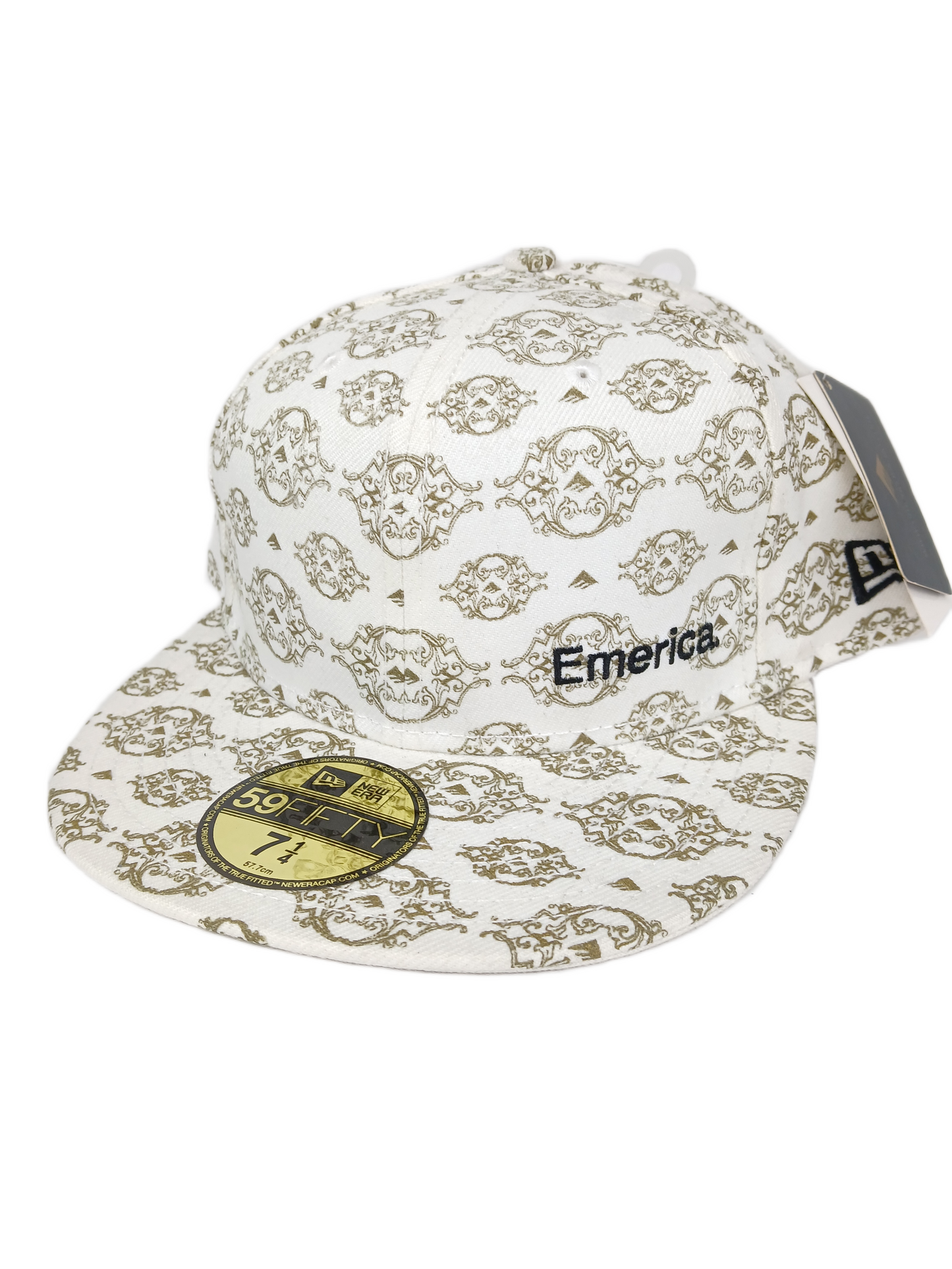 Emerica X New Era Repeater Custom White Gold Size 7 1/4 57.7 CM Vintage 59FIFTY Fitted Hat