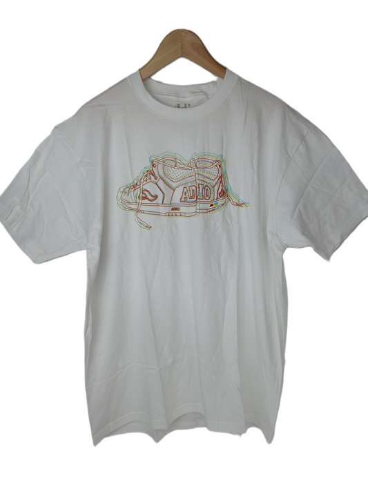 Adio Wrap White Multi Size XL S/s Vintage Slim Fit Shirt