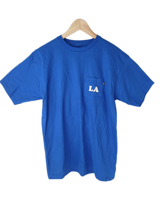 HUF Huf LA Pocket Blue White Size M S/s Vintage Shirt