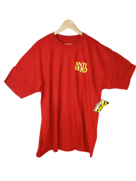 Anti-Hero Anti-Hero Skateboards Chest Print Red Yellow Size XL S/s Vintage Shirt