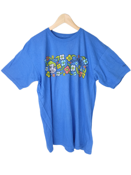 Krooked Mark Gonzales Floral Blue Multi Size L S/s Vintage Shirt