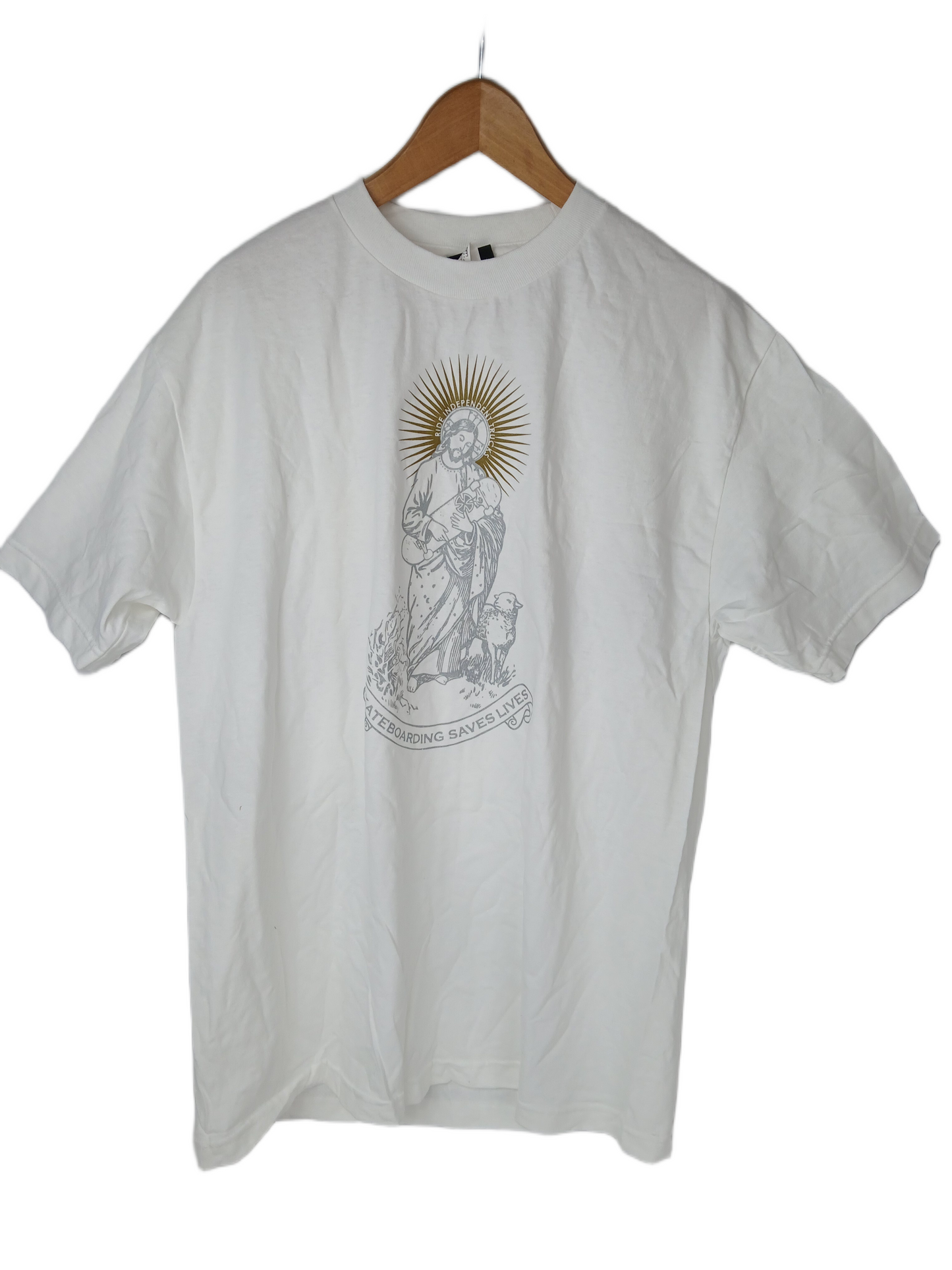 Independent Skateboard Saves Lives White Size L S/s Shirt