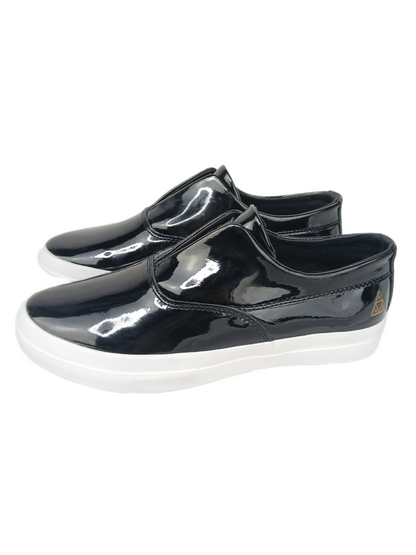 HUF Dylan Rieder Dylan Slip On Patent Blk Black Leather VC55X01 US Mens Size 6.0 Shoes