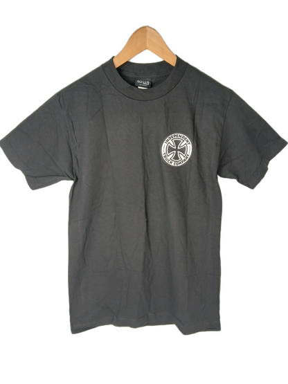 Independent Iron Cross Chest Print Curb Killers Back Print Black Grey Red Size S S/s Vintage Shirt