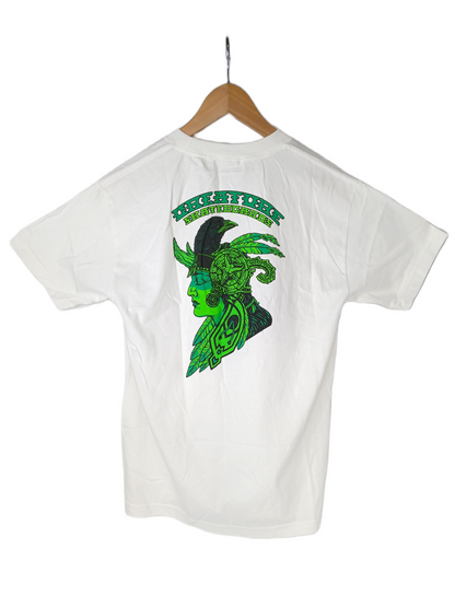 Creature Aztec Back Graphic White Green Black Size M S/s Shirt