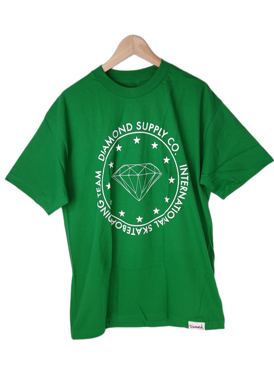 Diamond International Team Kelly Green White Size L S/s Vintage Shirt