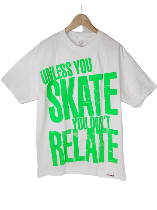 Diamond Vehicle White Green Size L S/s Vintage Shirt