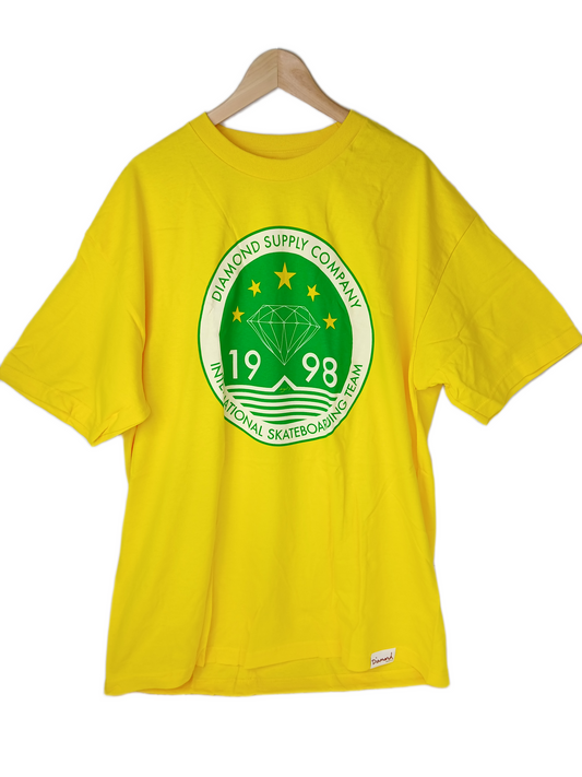 Diamond 98 Sk8 Team Yellow Green Size XL S/s Vintage Shirt