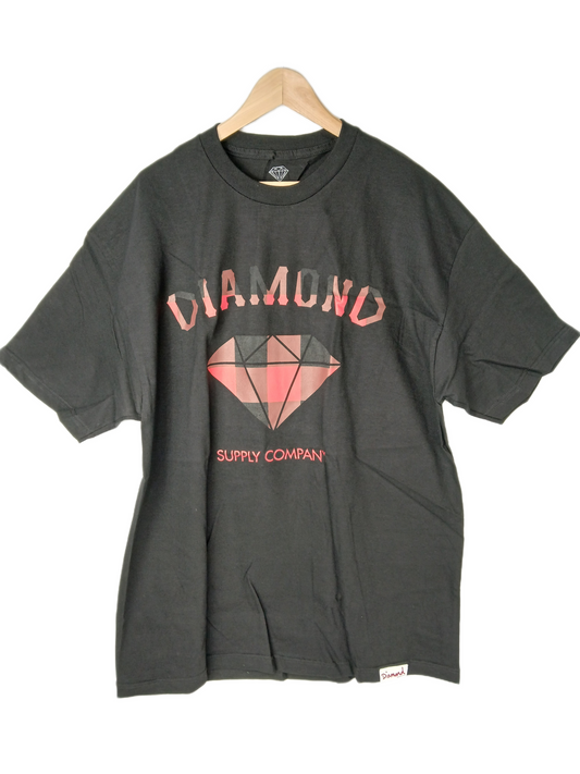 Diamond Classic Plaid Black Red Size XL S/s Shirt