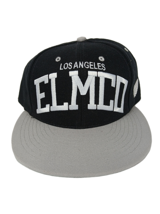 Elmco Los Angeles Grey Black Silver One Size Fits All Vintage Snapback Hat