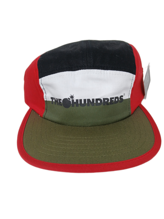 The Hundreds Rayas Red Black Olive One Size Fits All Vintage Strap back 5-Panel Hat