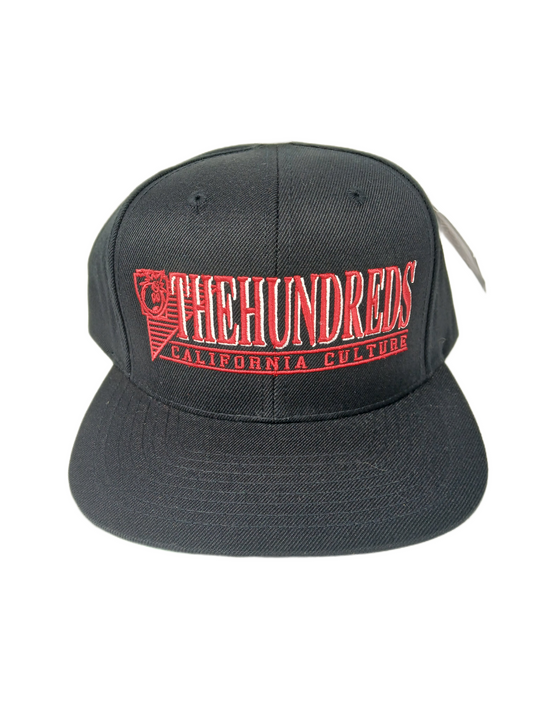 The Hundreds Raidurrs California Culture Red Black White One SIze Fits All Vintage Snapback Hat