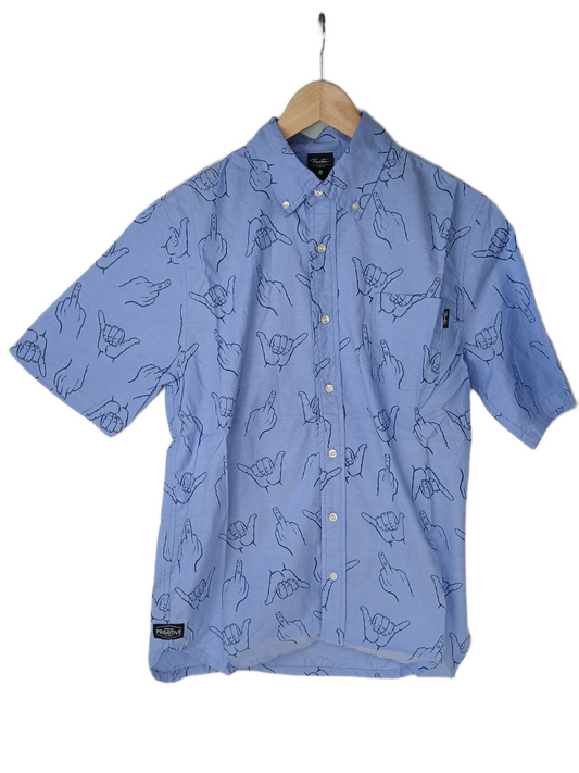 Primitive Gestures collared Button Up Blue Size L S/s Shirt