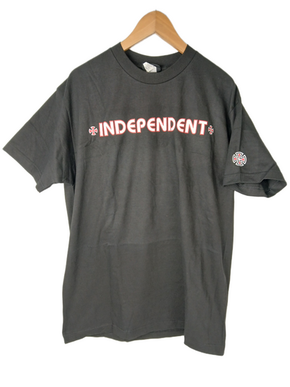Independent Iron Cross Back Logo Black White Red Size L S/s Shirt