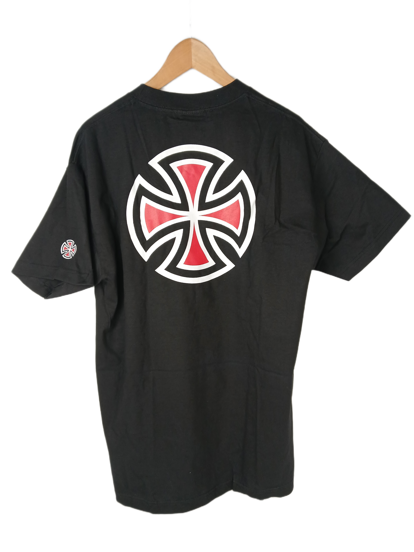 Independent Iron Cross Back Logo Black White Red Size L S/s Shirt